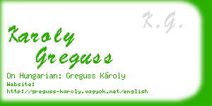 karoly greguss business card
